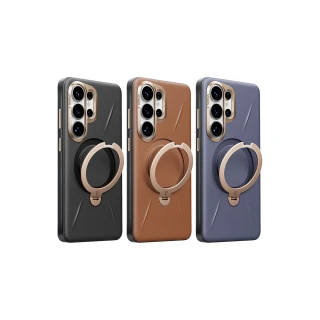 【TORRAS 圖拉斯】Ostand Spin VegSkin S26 Ultra 磁吸四象限旋轉支架防摔純素皮革手機殼