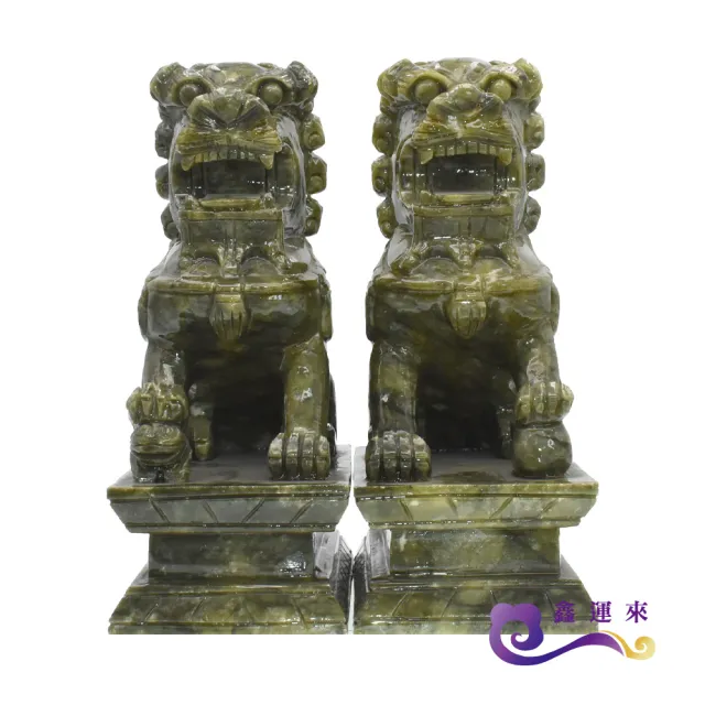 【鑫運來】◎青玉雙獅聚財擺件(大)