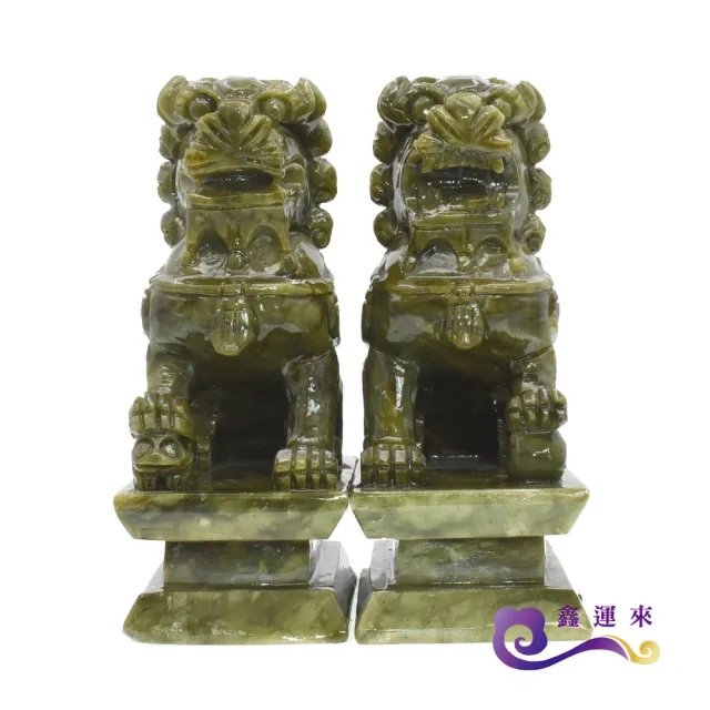 【鑫運來】◎青玉雙獅聚財擺件(中)