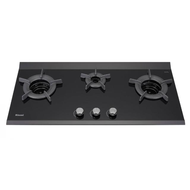 Rinnai 林內牌 RB-3CGN 三口內焰瓦斯爐臺，採用耐熱強化玻璃爐臺與鑄鐵爐頭，堅固耐用。電子連續點火設計，操作便捷，瓦斯消耗量約8~9kW，適閤家庭廚房使用。產地其他國家，BSMI許可字號R41095，提供1年保固，標準安裝服務。提升廚房效率，安全可靠的選擇。