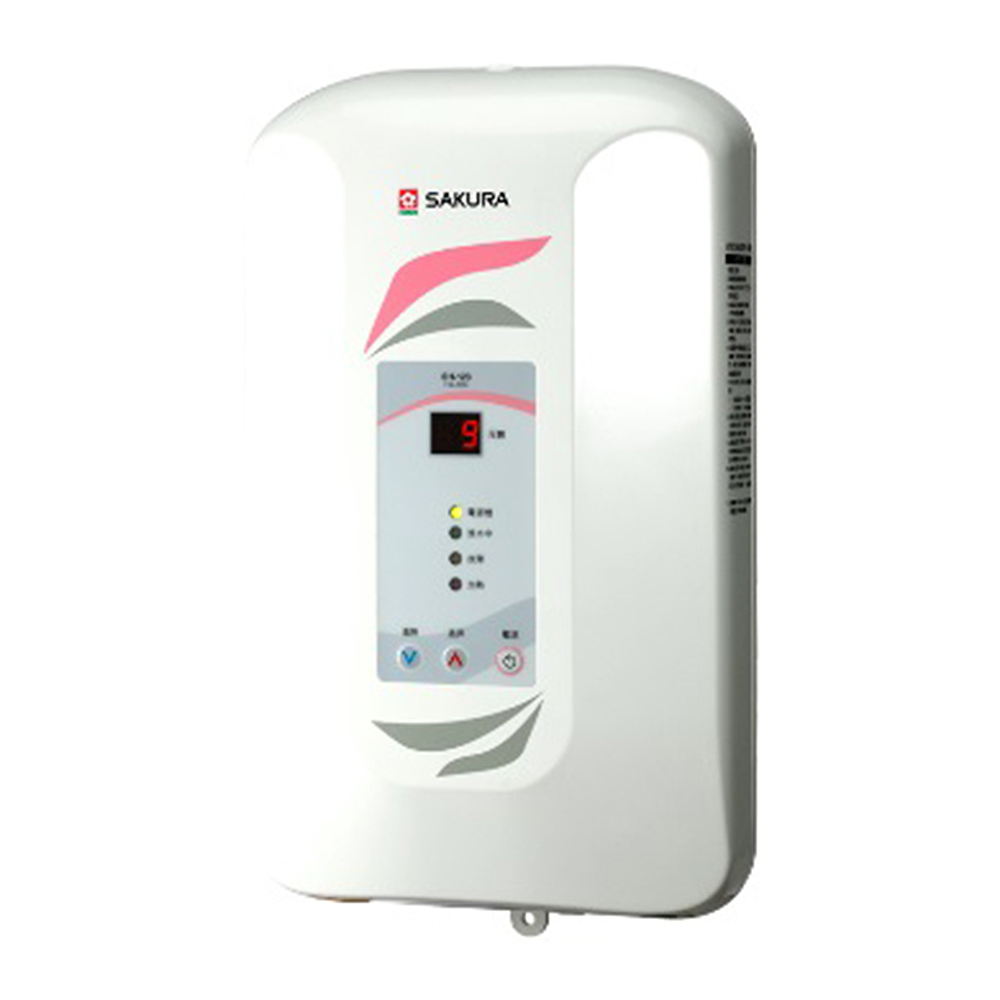 SAKURA櫻花牌 SH-123 電熱水器，採用電能式排氣與數位恆溫控制，提供穩定熱水輸出；電子式自動點火設計，操作簡便安全。適用220V電壓，保固1年，適閤家庭日常使用，高效能熱水解決方案。