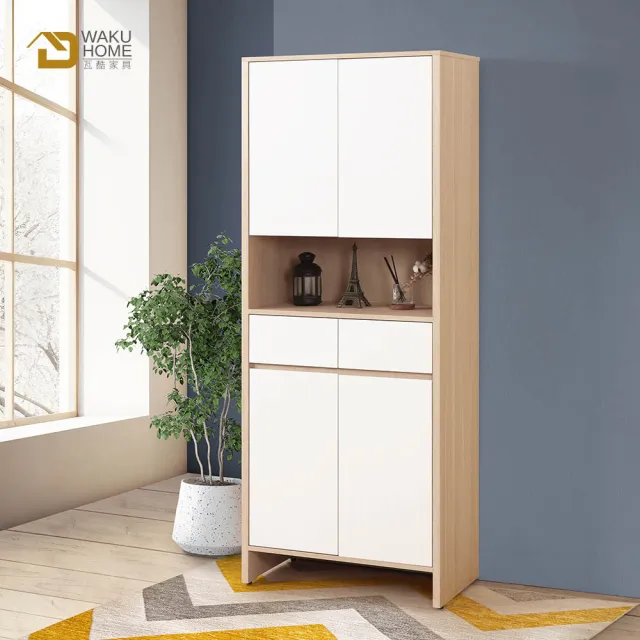 【WAKUHOME 瓦酷家具】Ollie日式北歐風2.7尺玄關鞋櫃-中抽-B001-J808