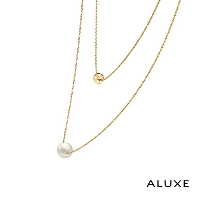【ALUXE 亞立詩】10K金 天然淡水珍珠 珍珠項鍊 金球 珍愛系列 Be True NN0132(珍愛系列 Be True)