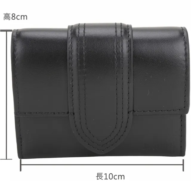 【JACQUEMUS】Le porte Bambino 經典小牛皮壓扣三折短夾-黑色 南法小眾精品