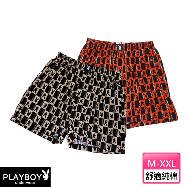 【PLAYBOY】3件組 精梳棉印花開襟舒適四角褲-廠出(四角內褲/男內褲)