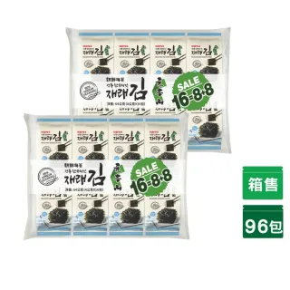 【元本山】朝鮮海苔-經典鹽味量販袋x96包入(4gx16包x6袋/箱)