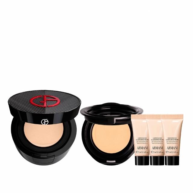 【ARMANI 亞曼尼】官方直營 絲絨水慕斯無瑕氣墊粉餅(粉蕊+粉盒/GA/送正貨/雙11限定)