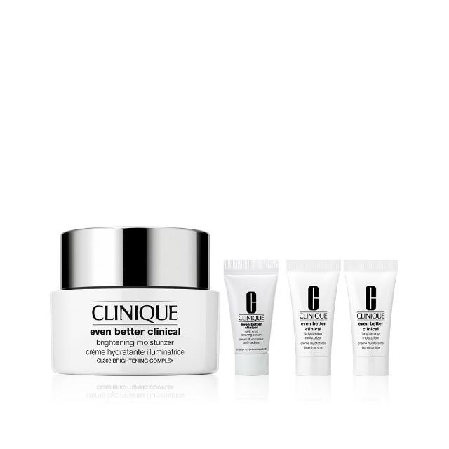 【CLINIQUE 倩碧】超激光勻淨無瑕美肌水亮組(超激光勻淨白保濕輕乳霜50ml/水亮霜)