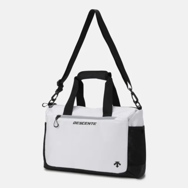 【DESCENTE】手提包 健身包 運動包 旅行包 TRAINING COMPACT GYM BAG 15 白黑 SR123TBG1A-WHT0