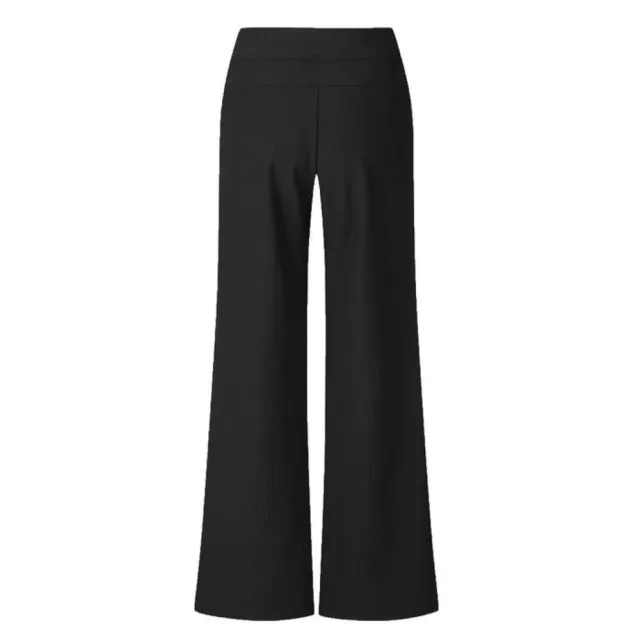 【DESCENTE】長褲 女 運動褲 寬鬆版型 WOMEN RIBBED SEMI-WIDE FLEECE PANTS 黑 SR122PFP13-BLK0