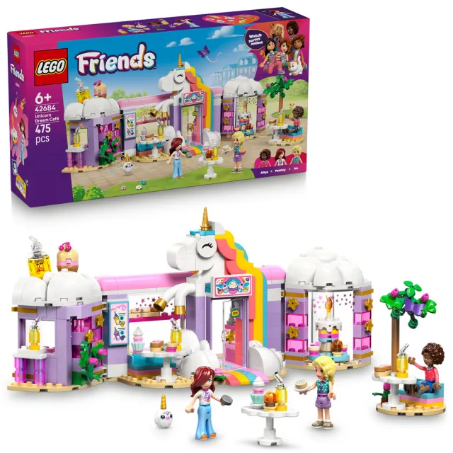 【LEGO 樂高】Friends 42684 獨角獸夢幻咖啡廳(創意力遊戲 扮家家酒 積木 兒童玩具)