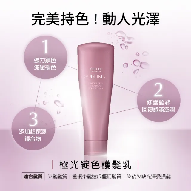 【SHISEIDO PROFESSIONAL 資生堂專業美髮】極光綻色護髮乳250g(染後 / 護色)