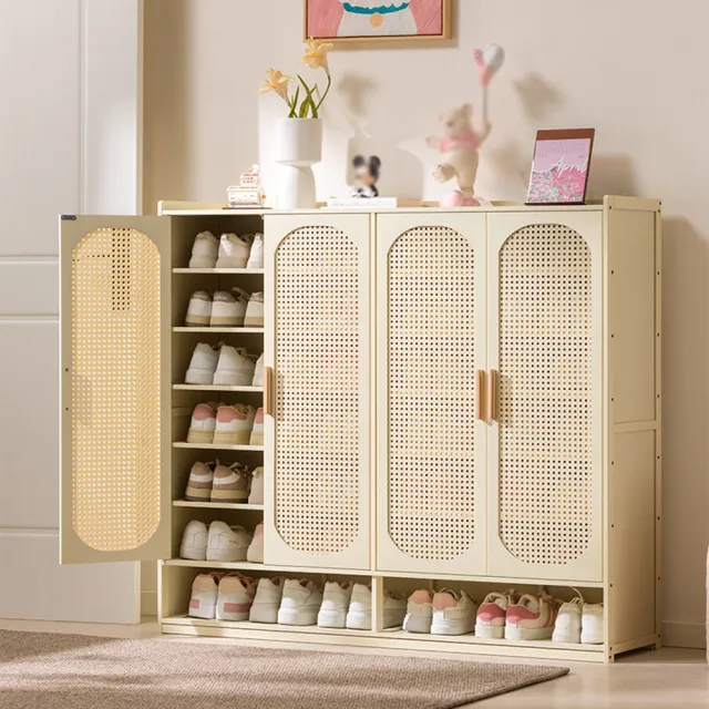 仿藤編工藝八層60CM長收納鞋櫃(鞋架/層架/收納櫃/鞋櫃/置物架/儲物櫃)