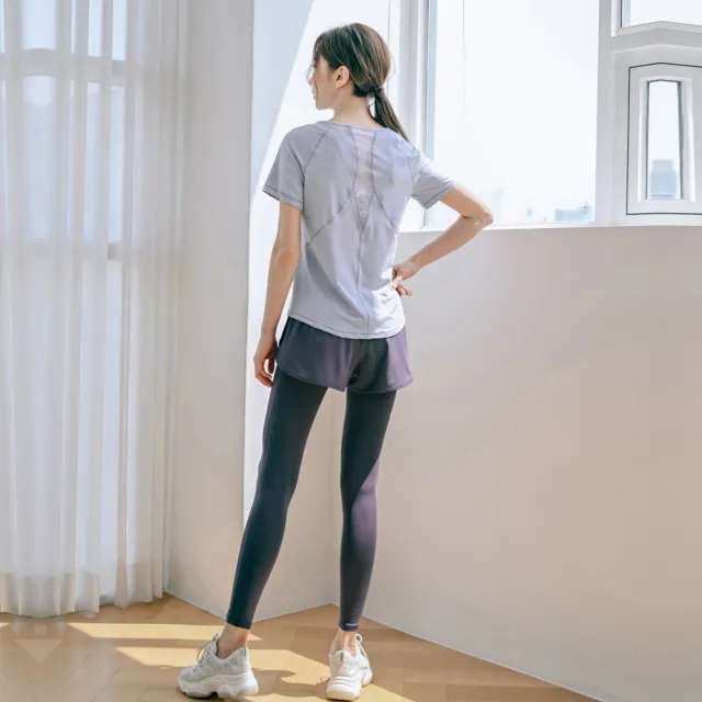 【BODYAIR】任2入 假兩件包腹柔韌九分褲(瑜珈.運動.慢跑.透氣.舞蹈.運動褲)
