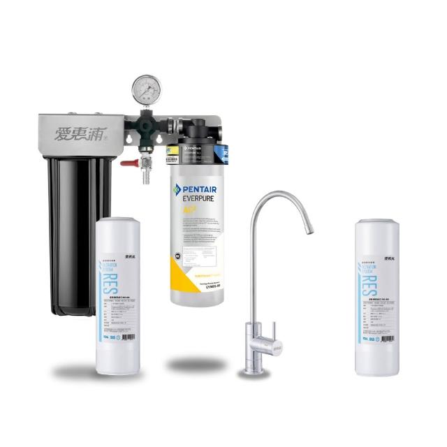 【EVERPURE 愛惠浦】櫥下型 PURVIVE Duo-AC2無鉛龍頭兩道式生飲淨水器(前置樹脂)