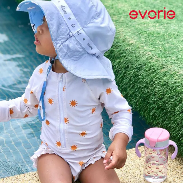 【Evorie】Tritan 200mL300mL雙色學飲吸管水杯組 (總代理公司貨/微笑水杯)
