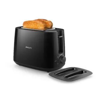 【Philips 飛利浦】電子式智慧型烤麵包機/黑_HD2582/92