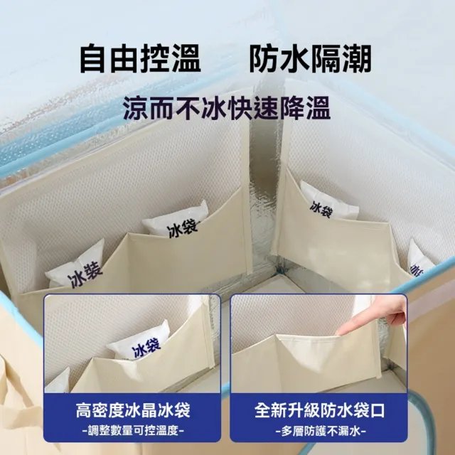 【Quality 聚家】降溫寵物窩 寵物空調房 寵物冰屋 夏季寵物窩 冷氣窩大號（三面冰袋/防潮內袋/透明門簾）