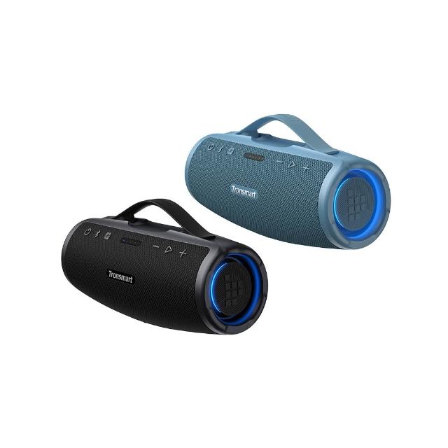 Tronsmart Mirtune S100 是一款輕巧便攜的藍芽喇叭，支援藍芽連線，適合戶外或室內使用。尺寸為240x100x90mm，重量僅1173g，提供黑色系與藍色系選擇。配件包含藍芽喇叭本體、充電線及說明書，產地中國，符合NCC認證碼CCAP25LP0510T7及BSMI許可字號R3C668。無內建容量或記憶卡支援，專注於無線藍芽音樂播放，帶來高品質音效體驗。