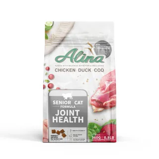 【ALINA】艾萊納 五星主廚快餐車-熟齡貓飼料｜關節保健 360G(老貓/貓乾糧/葡萄糖胺/軟骨素/推薦飼料)