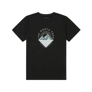 【The North Face】北面女款黑色FLASHDRY速乾幾何印花短袖T恤｜8GZWJK3 排汗衫