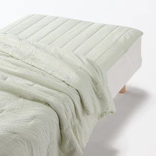 【MUJI 無印良品】凹凸織薄被/D/W180&times;L200 cm(灰色/綠色/綠直紋/藍直紋)
