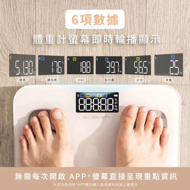 【KINYO】VA彩色螢幕家用藍牙體脂計 體脂機 體重計 BMI APP數據追蹤(DS-7321)