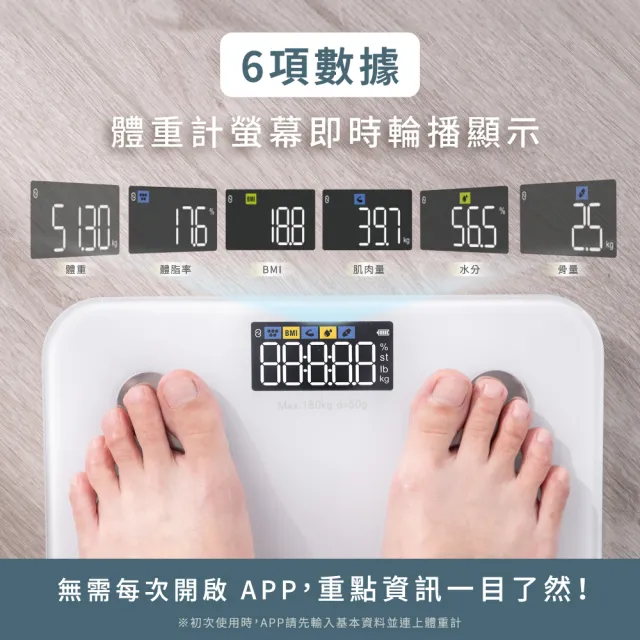 【KINYO】VA彩色螢幕家用藍牙體脂計 體脂機 體重計 BMI APP數據追蹤(DS-7322)
