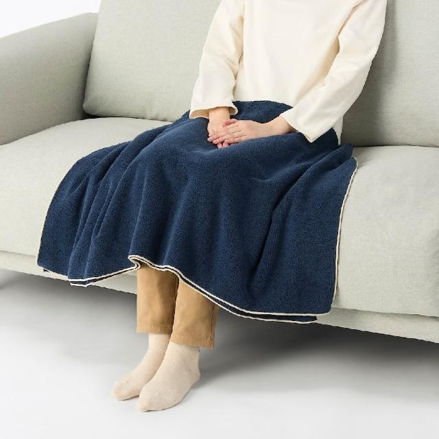【MUJI 無印良品】可吊掛棉圈絨毯/半形/成品尺寸:W140×L100 cm(灰色/綠色/深藍)