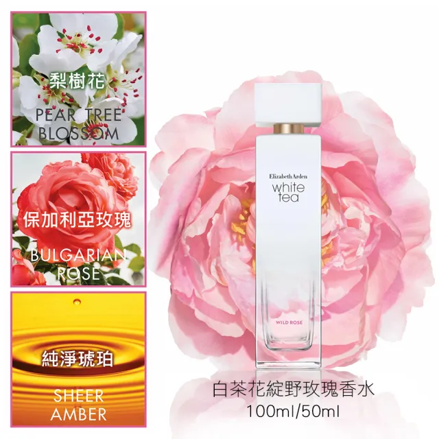 【伊麗莎白雅頓】官方直營 白茶花綻香氛舒體霜組(白茶400ml+白茶野玫瑰400ml)