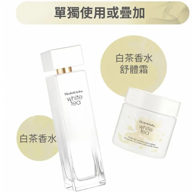 【伊麗莎白雅頓】官方直營 白茶花綻香氛舒體霜組(白茶400ml+白茶野玫瑰400ml)