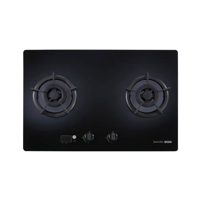 SAKURA櫻花牌 G-262 雙口瓦斯爐，採用耐熱強化玻璃爐臺與鑄鐵爐頭，臺灣原廠製造，提供傳統外擴火焰設計與電子連續點火，適合天然氣與桶裝瓦斯使用。能源效率第二級，瓦斯消耗量8~9kW，機體尺寸含爐架775x520x130mm，挖孔尺寸728x468mm R113，標準安裝保固1年，BSMI許可R51085，安全高效的廚房必備選擇。
