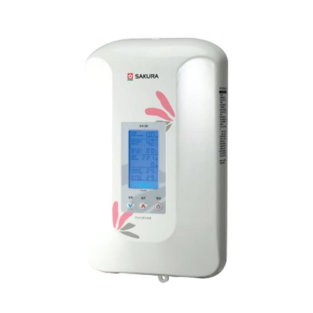SAKURA櫻花牌 SH-125 SAKURA櫻花牌 SH-125 電熱水器,臺灣原廠製造,採用數位恆溫控制與電熱管加熱,熱效率高達96%,尺寸緊湊377mm×206mm×92mm,重量僅2.4kg,適用220V電壓,BSMI許可字號R51085,提供1年保固。安全電能式設計,適閤家庭日常使用,高效省電,輕鬆享用熱水。
