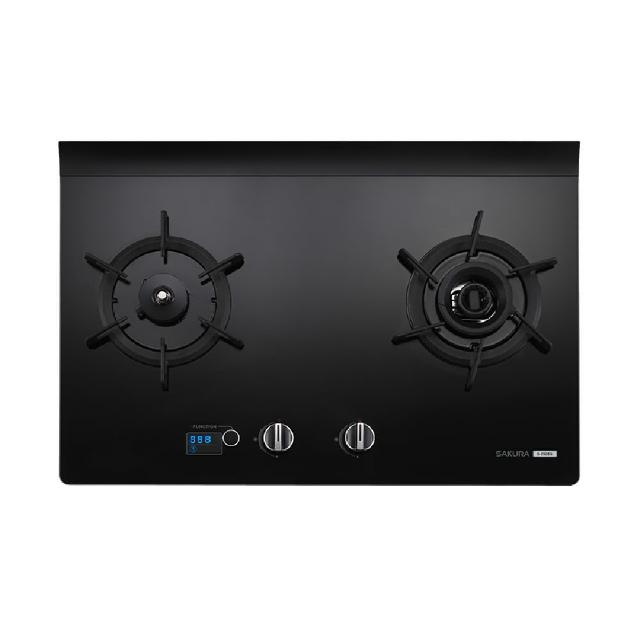 SAKURA櫻花牌 G-2928 SAKURA櫻花牌 G-2928 雙口瓦斯爐採用耐熱強化玻璃爐臺與鑄鐵爐頭設計,具備防乾燒功能與電子連續點火系統,機體尺寸含爐架775 x 520 x 145 mm,瓦斯消耗量低於3kW,能源效率達第一級。產自其他國家,標準安裝方式,提供1年保固,BSMI許可依原廠公告。適閤家庭廚房使用,安全省能的理想選擇。