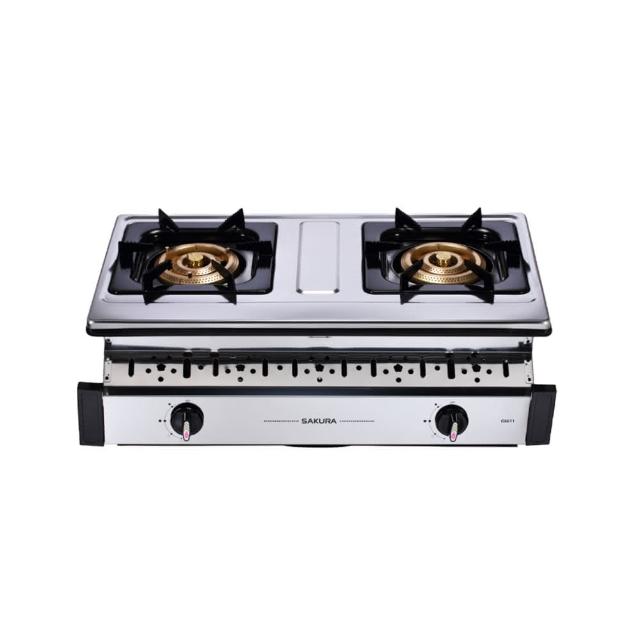 SAKURA櫻花牌 G-6611 SAKURA櫻花牌 G-6611SN 雙口瓦斯爐,採用不鏽鋼爐臺與傳統外擴火焰爐頭設計,提供穩定加熱與高效燃燒,瓦斯消耗量10~11kW,電子連續點火方便操作。產地其他國家,保固1年,標準安裝適用居家廚房,提升烹飪效率,適合日常使用,是可靠的瓦斯爐選擇。