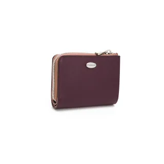 【uniarts】歐系真皮經典單拉鍊短夾(薰衣草紫)