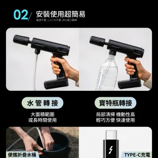 【T-PROFESSIONAL】T-PRO HP 無線手持高壓清洗機 高壓水槍 便攜式洗車機 五種出水模式 泡沫清洗 高續航力