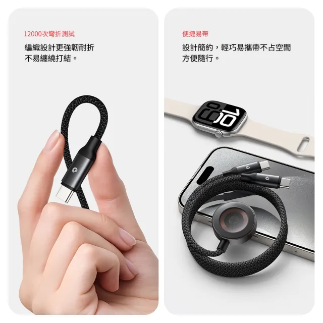 【grantclassic】一線升機OmniaLine Trio三合一傳輸線 (type-c Lightning apple watch / 官方直營)