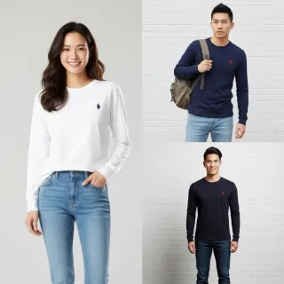 【RALPH LAUREN】POLO RL 圓領小馬刺繡 長袖T恤(RL POLO 長袖T恤)