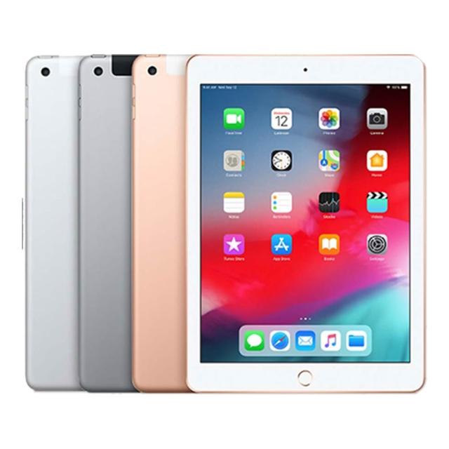 Apple iPad 6 第六代平板電腦，搭載 A10 Fusion 晶片與 2GB RAM，提供流暢 iOS 體驗。9.7 吋 Retina IPS 螢幕解析度達 2048x1536，支援 WiFi 與藍芽 4.2 連線。內建 128GB 儲存空間，前 120 萬畫素、後 800 萬畫素相機，重量僅 469g，尺寸 240x169.5x7.5mm。適合閱讀、娛樂與工作，顏色選擇金色、銀色、灰色，NCC 認證 CCAI18Z10060T7。