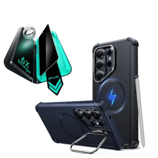 【ESR 億色】三星 S26 Ultra殼膜2件組-鐵甲鏡頭支架防摔殼+特級防窺螢幕膜1片