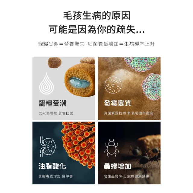 【grantclassic】鮮不停 LuxVault 寵物真空飼料桶15L (官方直營/真空機/飼料桶/保鮮)