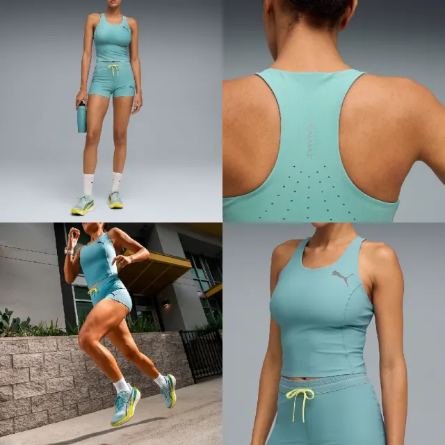 【PUMA】背心 Lightspeed Tank Top 女款 藍 快乾 無袖 合身 短版 528500-46