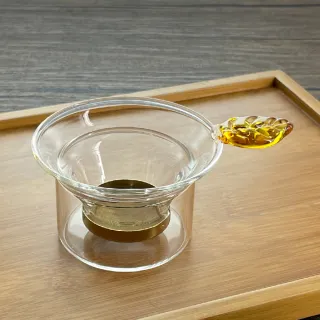 【Glass King】GK-523 鈦金玻璃茶漏組 不鏽鋼茶漏 玻璃茶隔 茶葉過濾網 鍍鈦濾網
