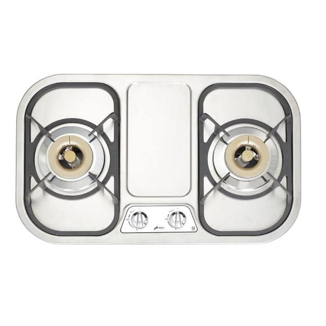 HOSUN豪山牌 ST-2273 HOSUN 豪山牌 ST-2273 雙口瓦斯爐,臺灣原廠製造,不鏽鋼爐臺耐用防腐蝕,鑄鐵爐頭均勻加熱。採用傳統爐頭設計,電子連續點火方便操作,適用天然瓦斯或桶裝瓦斯,瓦斯消耗量 8~9kW,能源效率達第二級。挖孔尺寸 668 × 403 × R92.5 mm,機體尺寸 700 × 435 × 120 mm,BSMI 許可 R51155,提供 1 年保固及標準安裝,適閤家庭廚房使用,提升烹飪效率與安全性。