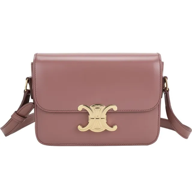 【CELINE】賽琳 TEEN Triomphe 18.5CM 黃銅凱旋門小牛皮肩背包-多色可選(肩背包 斜背包)