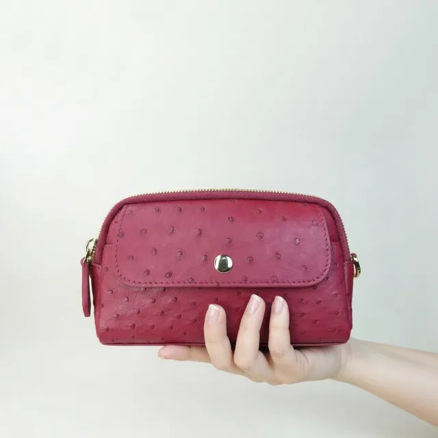 【M2nd】珍稀鴕鳥皮方便斜揹包(T75A)