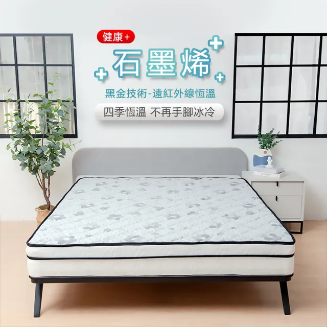 【KIKY】台灣製雙人奈米石墨烯透氣硬式獨立筒床墊5x6.2尺x21cm-烏克蘭