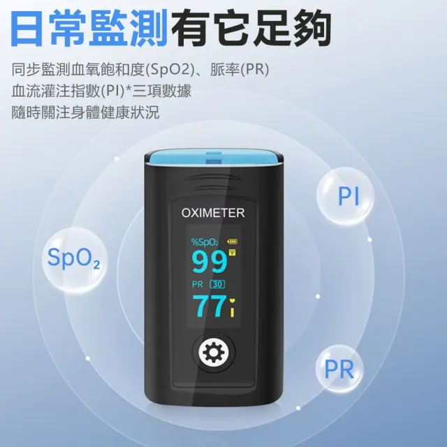 【Nil】手指夾式指尖血氧儀 血氧飽和度偵測儀 居家心率脈搏檢測儀 運動測量監測儀(非醫療器材)