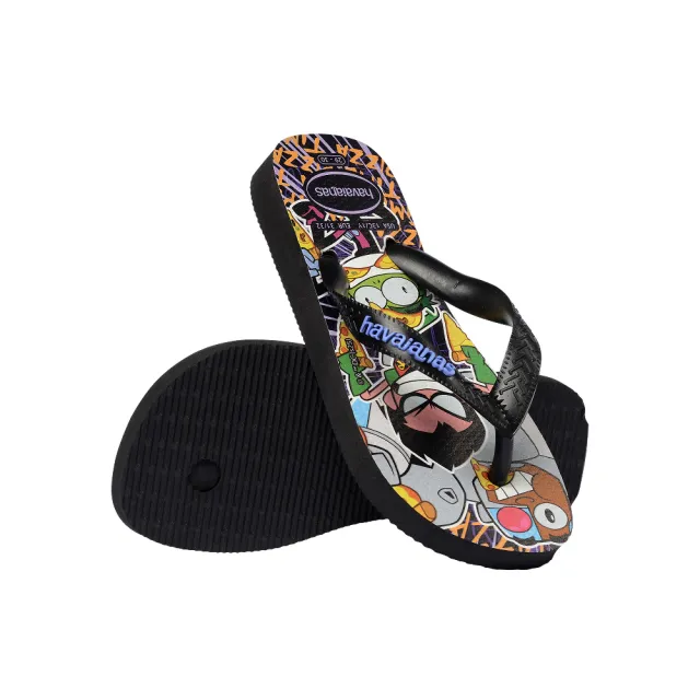 【havaianas 哈瓦仕】拖鞋 童鞋 兒童 夾腳拖 少年悍將 羅賓 酷姬 人皮獸 Kids Top Warner 黑 4150291-0090K